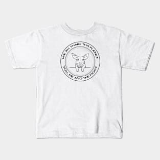 Piggy - We All Share This Planet - animal design on white Kids T-Shirt